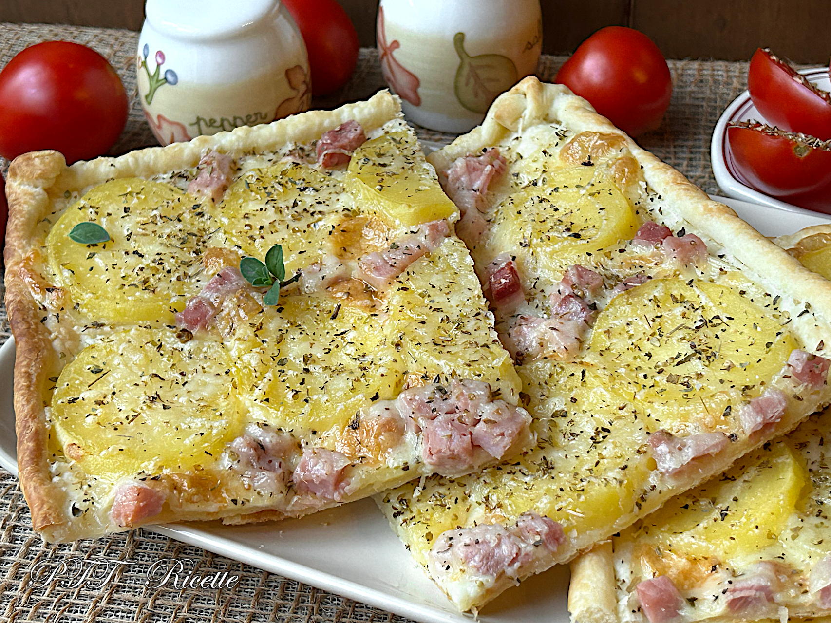 sfoglia con prosciutto e mozzarella